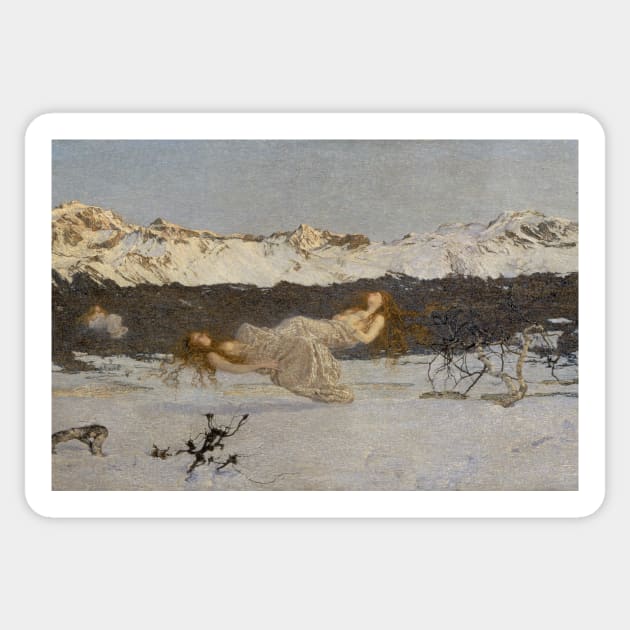 The Punishment of Lust by Giovanni Segantini Sticker by Classic Art Stall